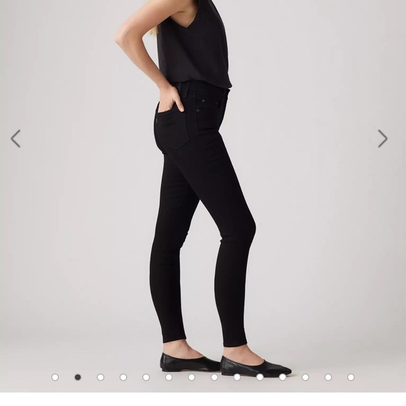 Levi’s 721 High Rise Skinny Jeans - Midnight Gaze - Black - Picture 3 of 9